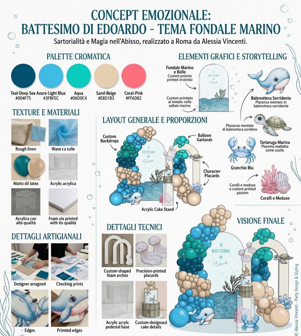 Concept grafico allestimento tema mare