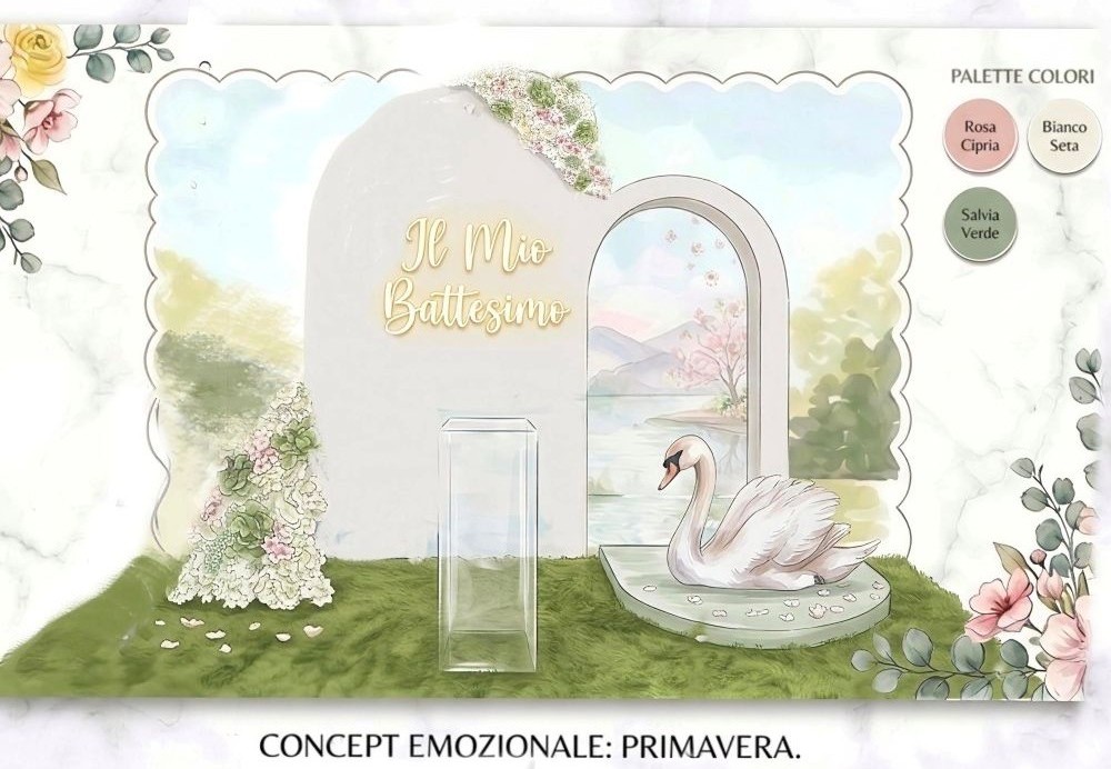 Concept cigno tema battesimo
